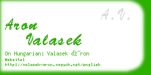 aron valasek business card